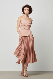 Peplum Waist Pleated Skirt - Femi9 EG