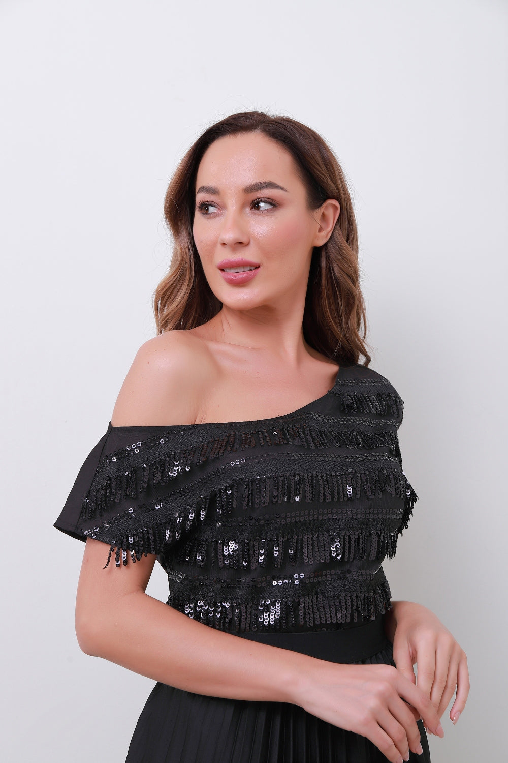 One Shoulder Sequin Top - Femi9 EG