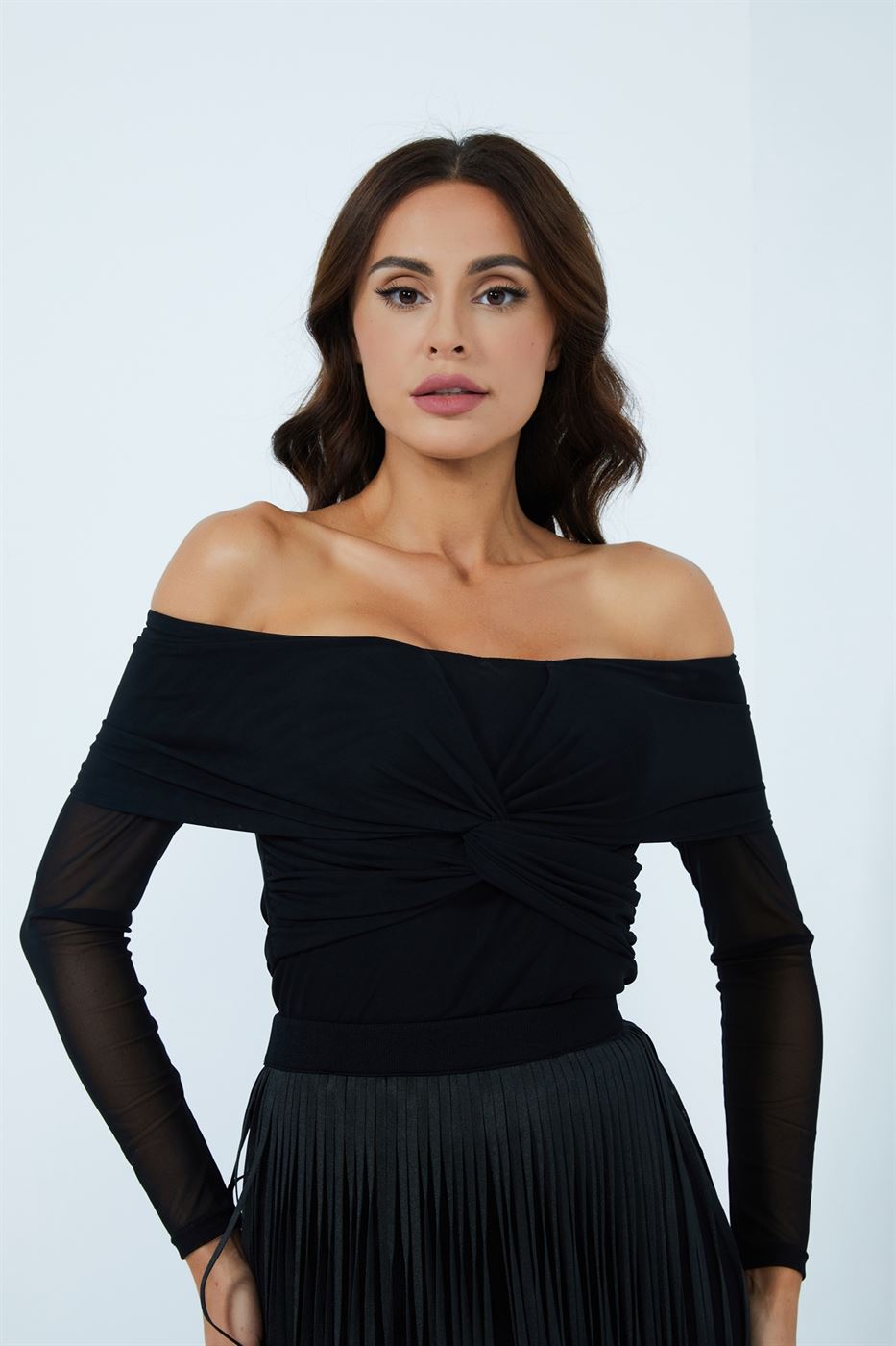 Offhoulder Mesh Top - Femi9 EG