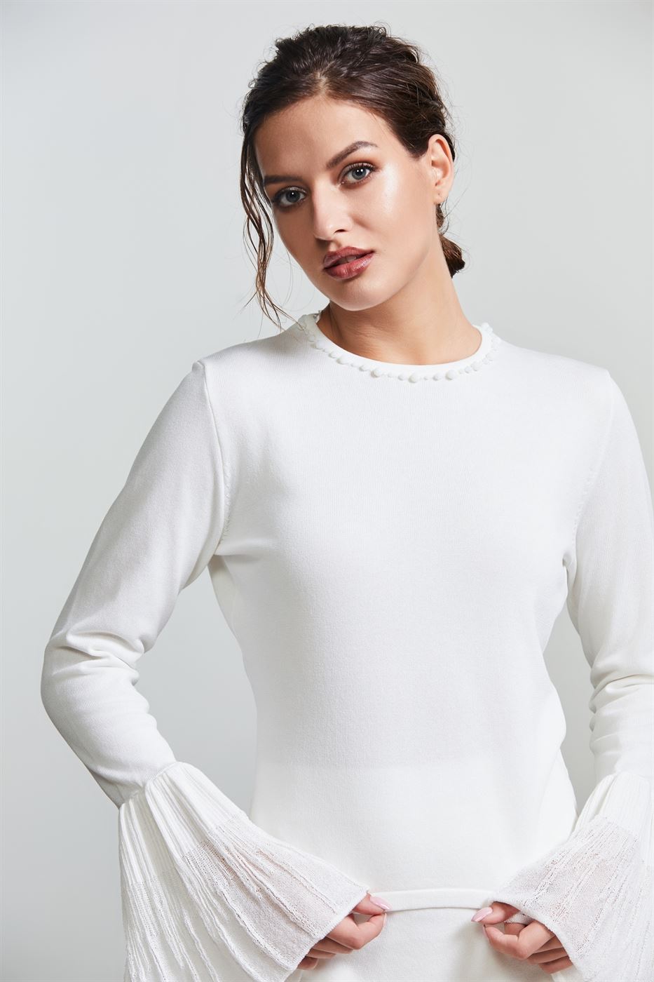 Ruffled Cuffs Top - Femi9 EG