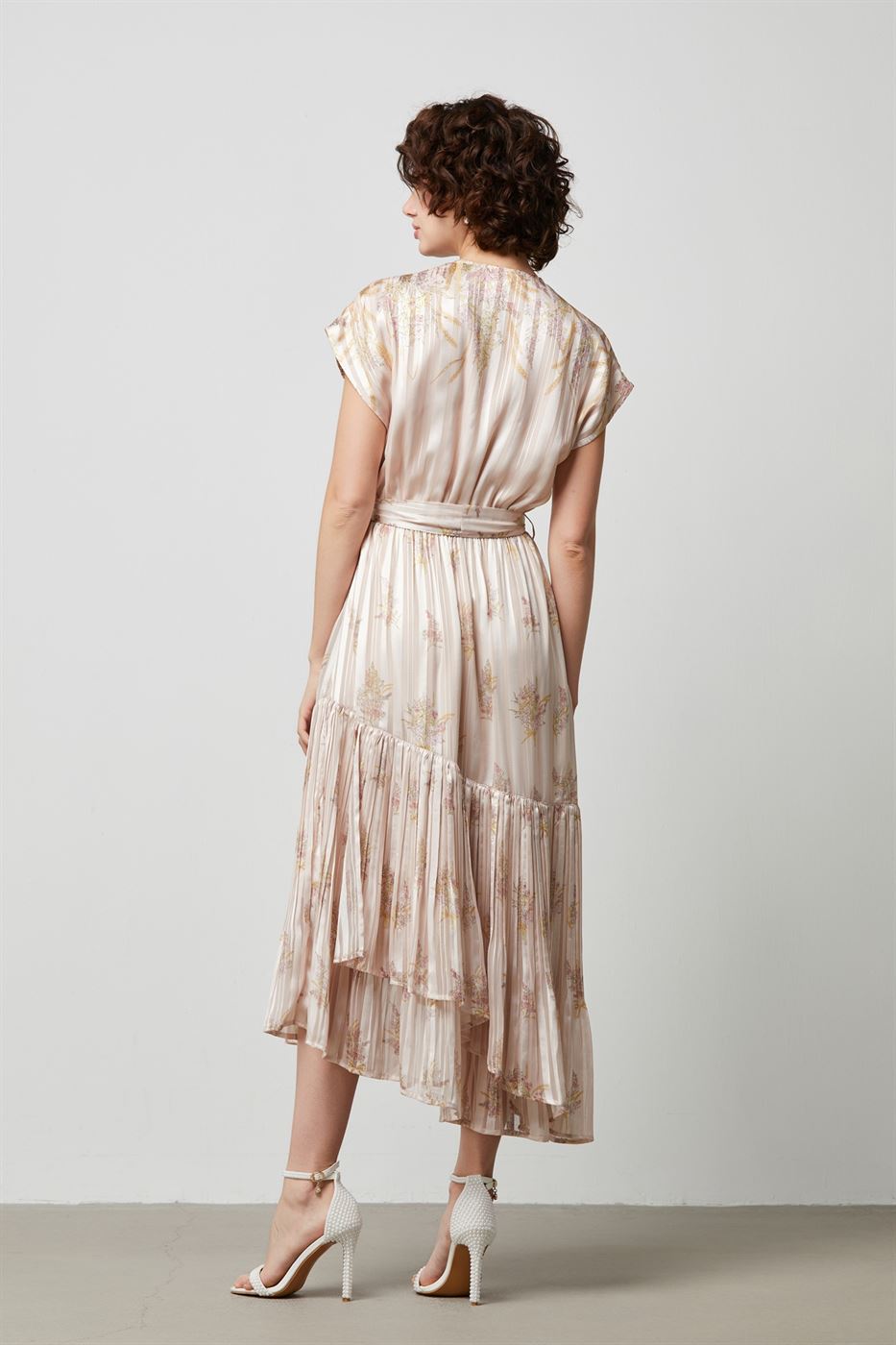 Pleated Satin Dress - Femi9 EG
