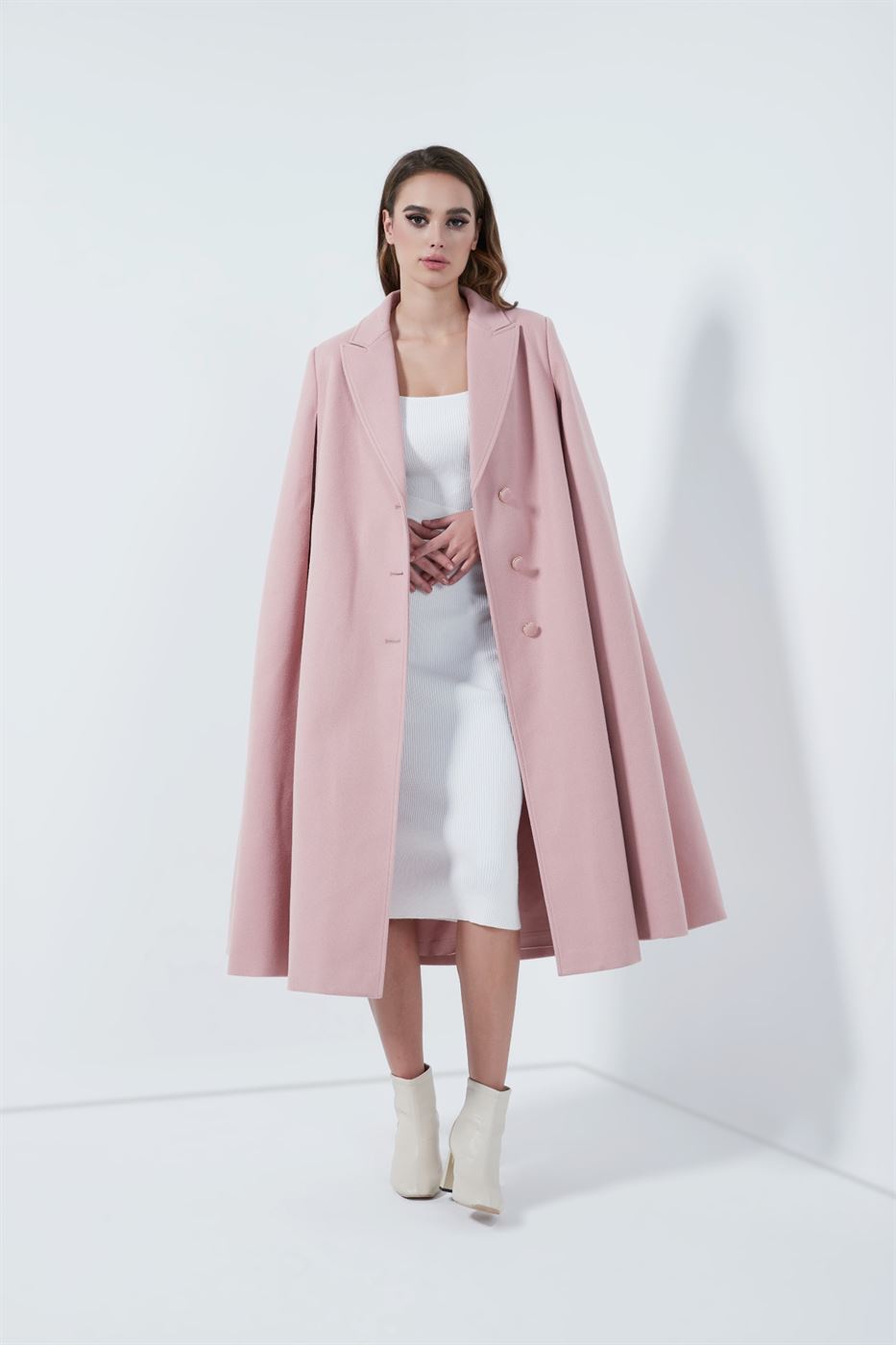 Maxi Coat With Sleeve Cape - Femi9 EG