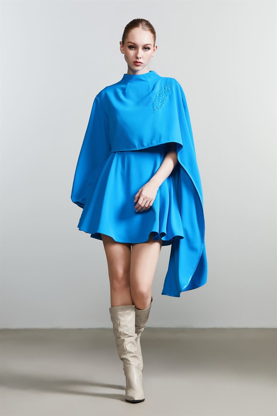 Cape Embellished Dress - Femi9 EG