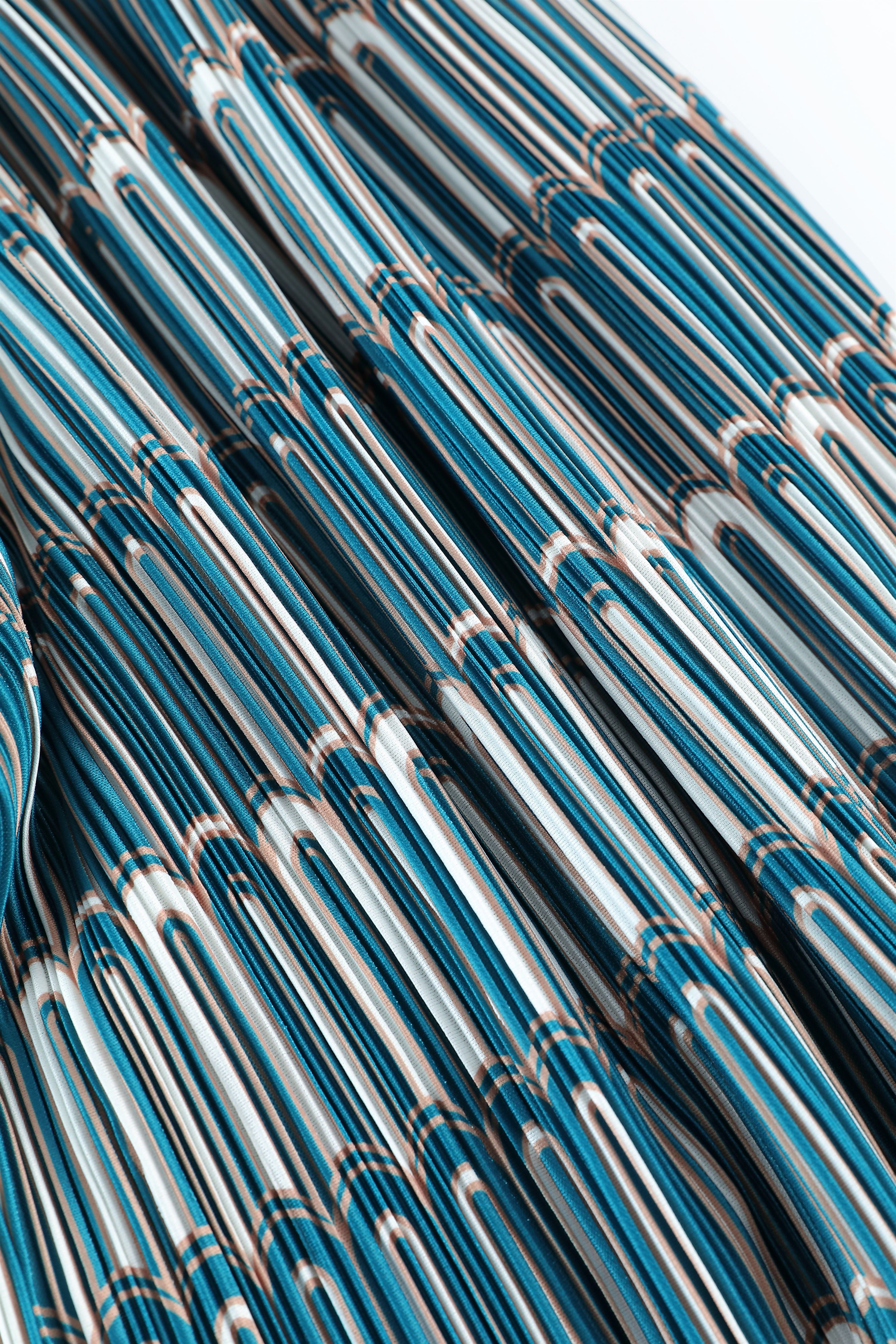 Pleated Printed Dress - Femi9 EG