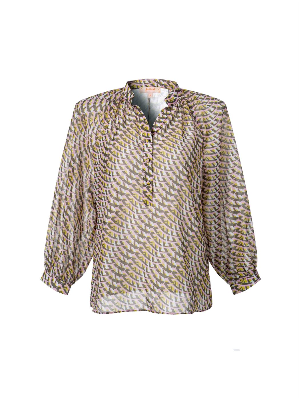 Printed Long Sleeve Blouse - Femi9 EG