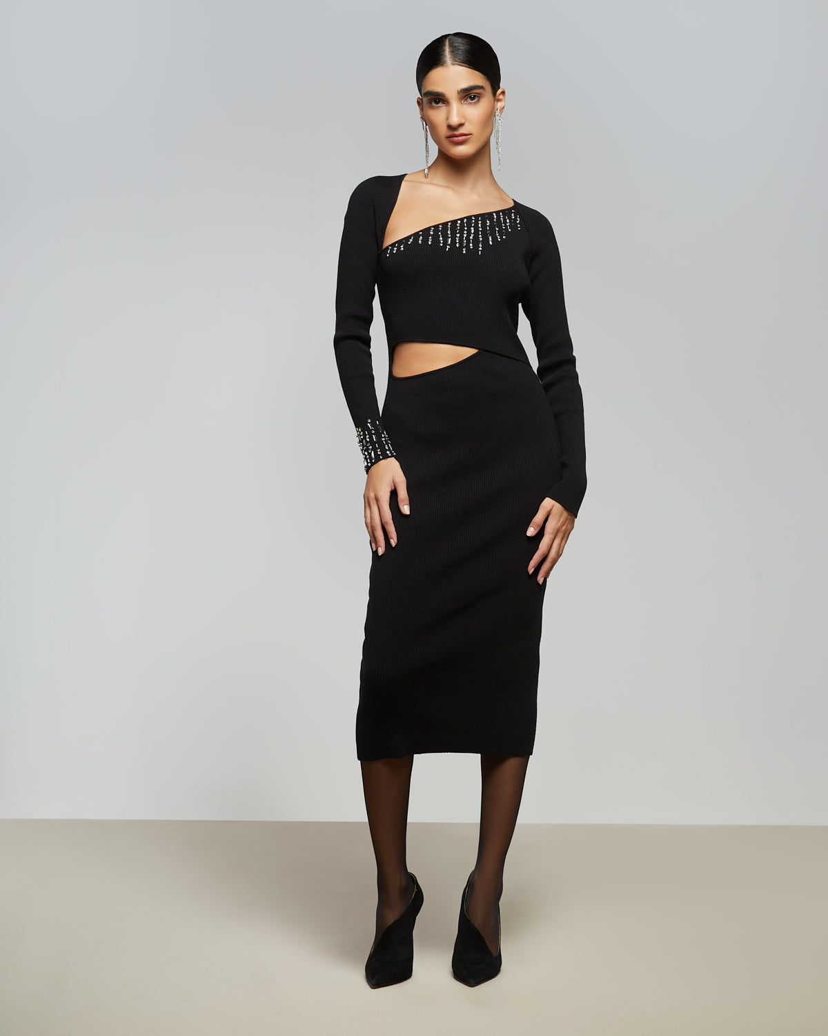 Waist Cut Out  Knit Dress - Femi9 EG