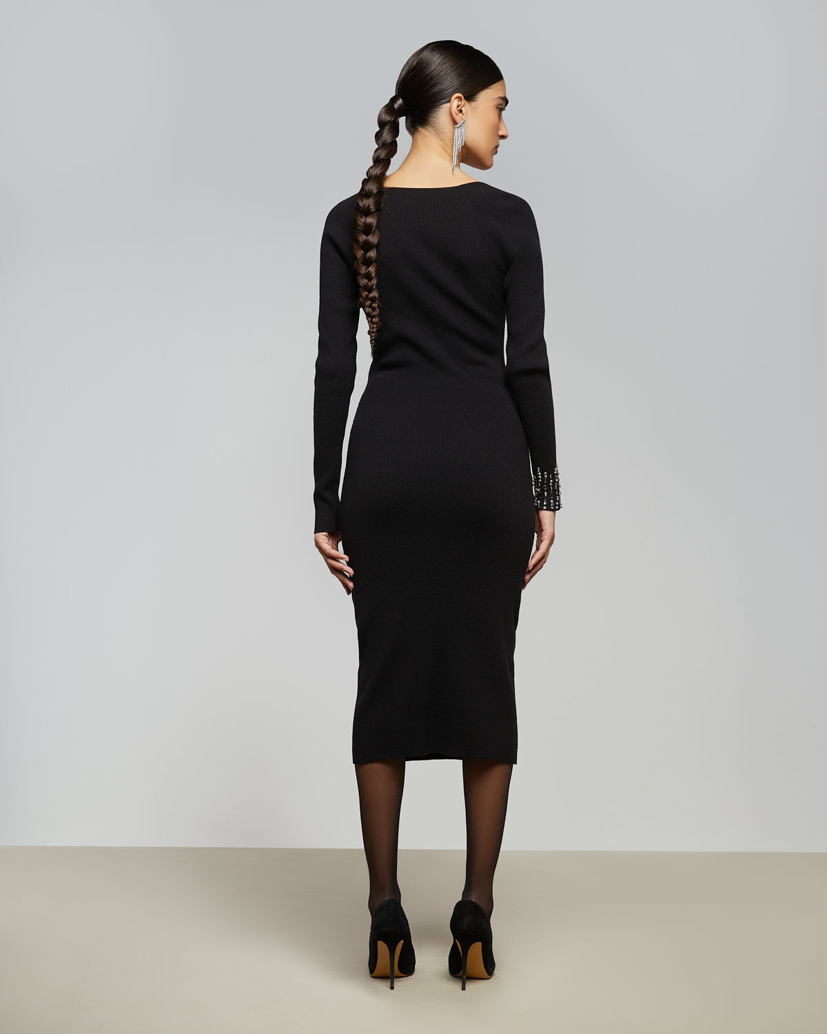 Waist Cut Out  Knit Dress - Femi9 EG
