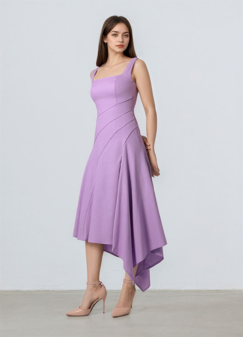 Asymmetrical Hem Dress - Femi9 EG