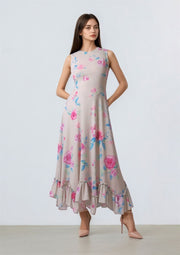 Ruffled Hem Mesh Dress - Femi9 EG
