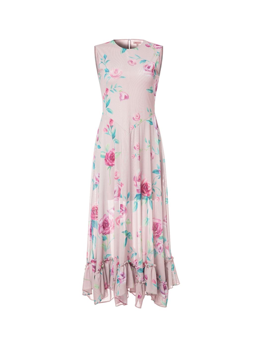 Ruffled Hem Mesh Dress - Femi9 EG
