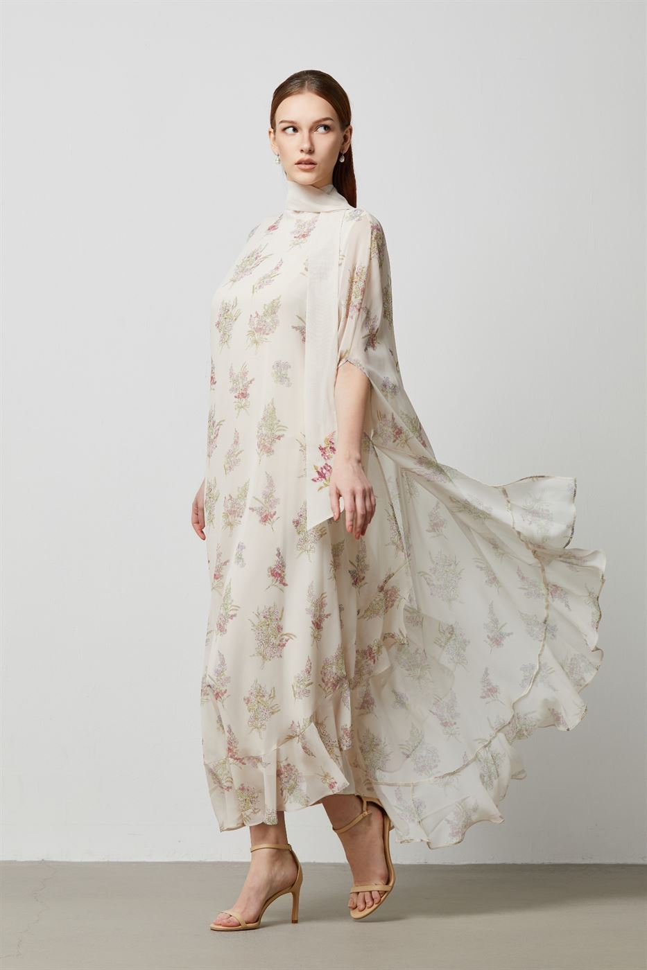 Beaded Scarf Printed Kaftan - Femi9 EG
