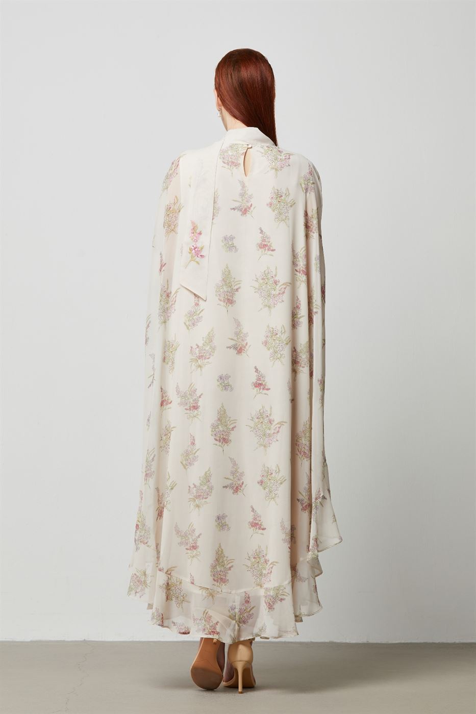 Beaded Scarf Printed Kaftan - Femi9 EG