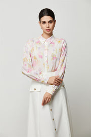 Floral Cotton Linen Shirt - Femi9 EG