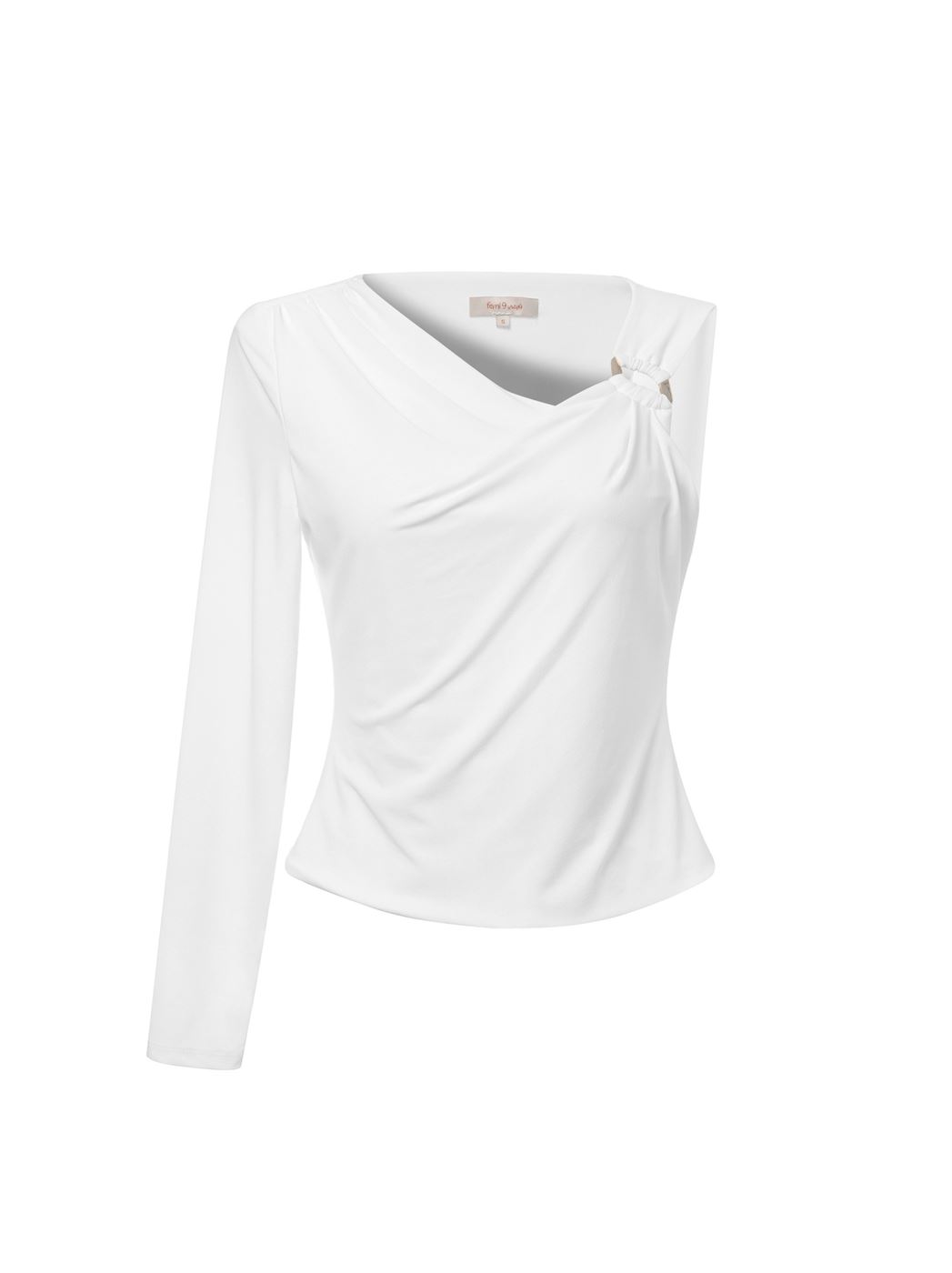 Asymmetric White Jersey Top