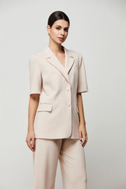 Tailored Crepe  Blazer Jacket - Femi9 EG