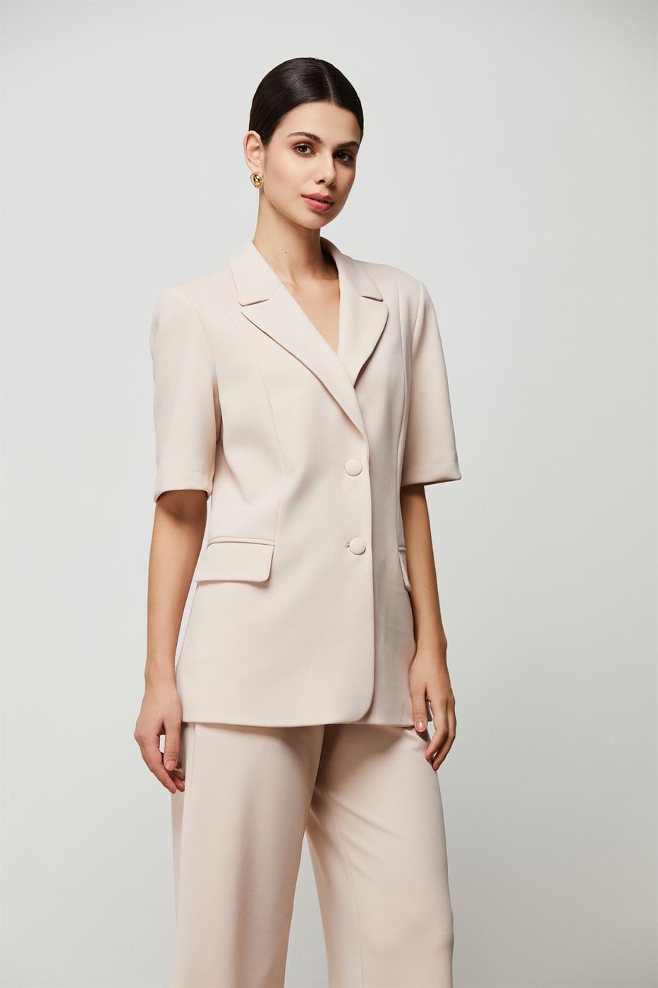 Tailored Crepe  Blazer Jacket - Femi9 EG
