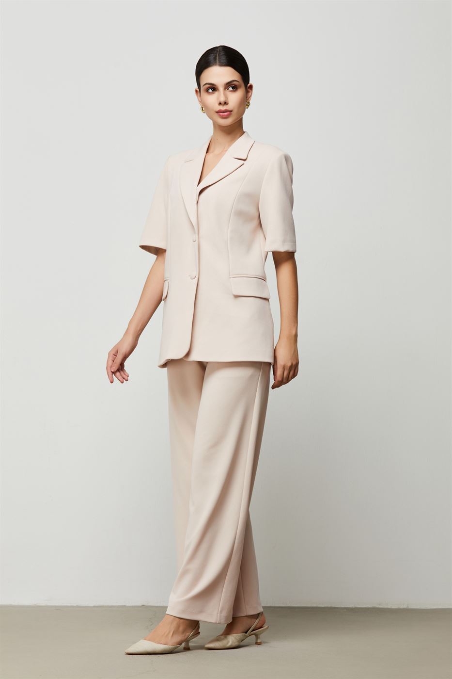 Tailored Crepe  Blazer Jacket - Femi9 EG