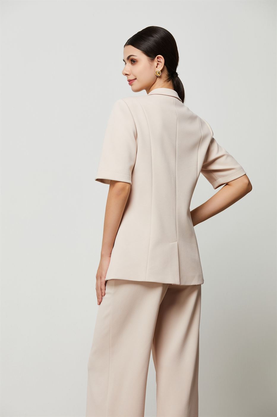 Tailored Crepe  Blazer Jacket - Femi9 EG