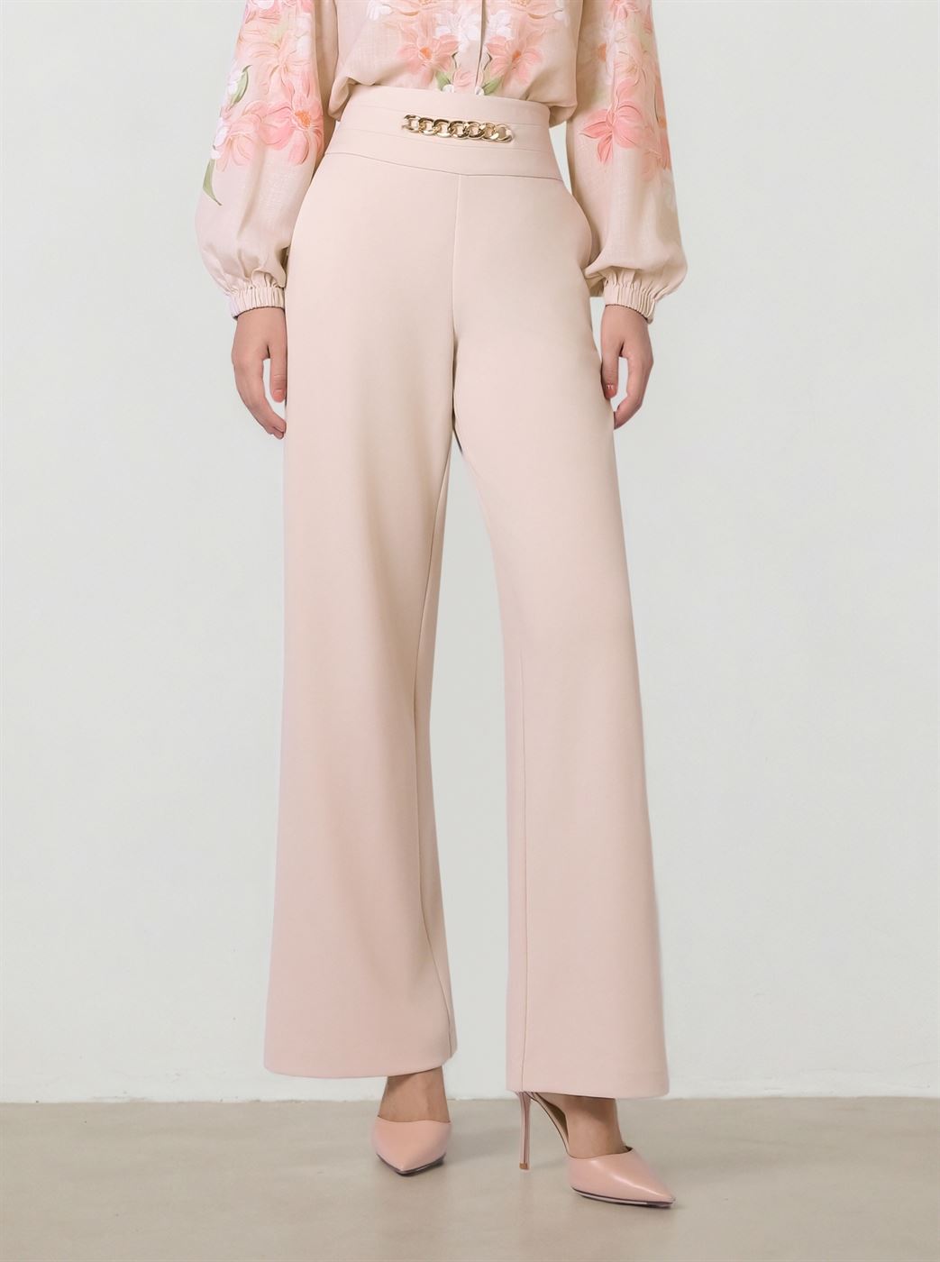 Flowy Beige Pants - Femi9 EG