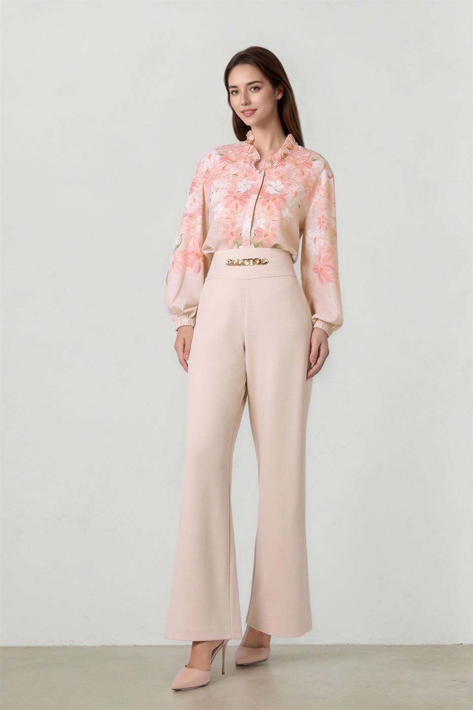 Flowy Beige Pants - Femi9 EG