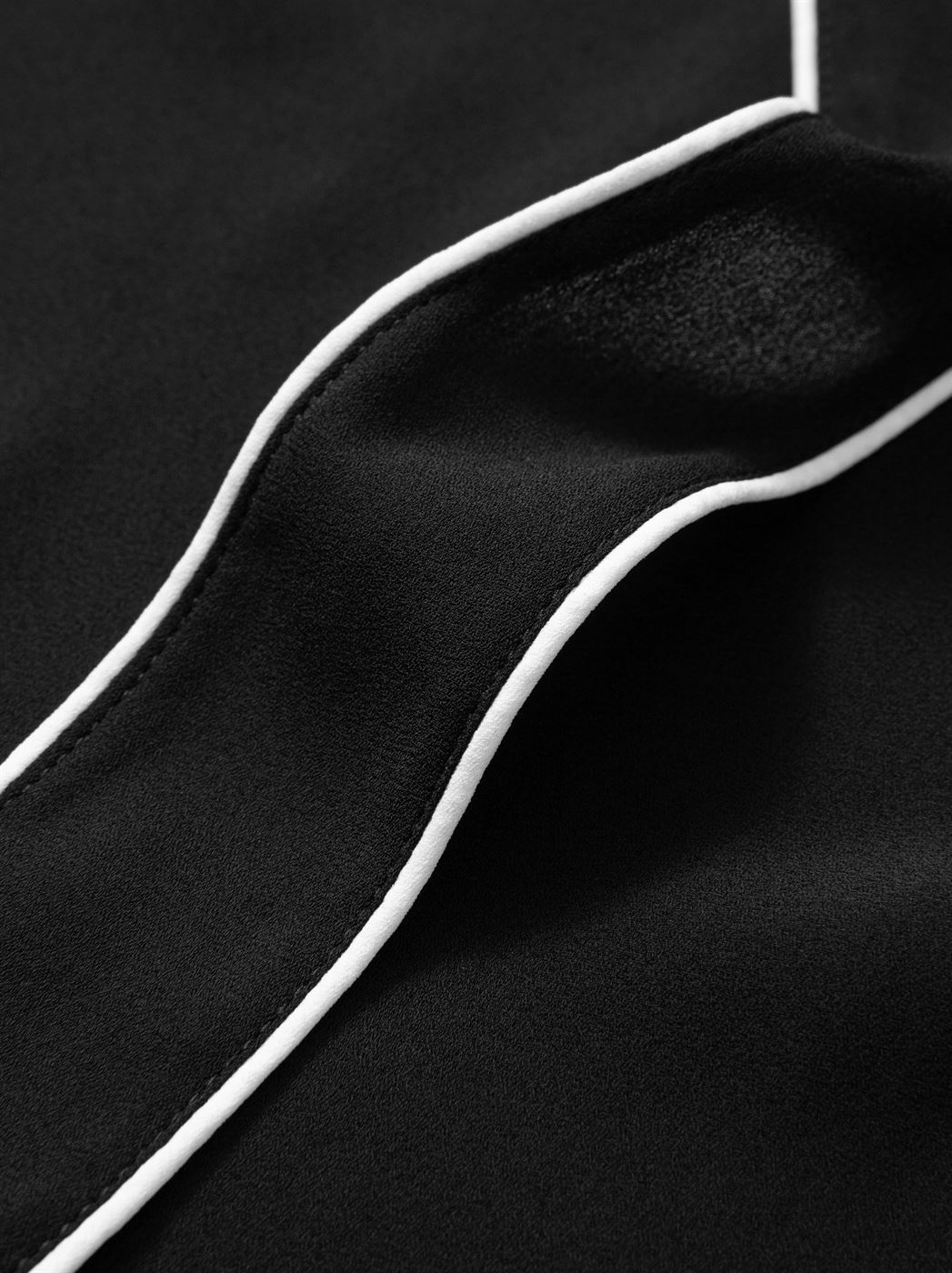Contrast Tie-Neck Crepe Top - Femi9 EG