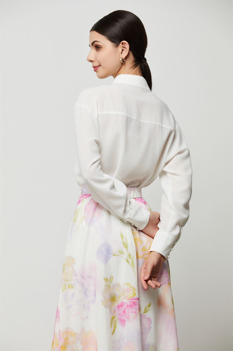 White Cotton Linen Shirt - Femi9 EG