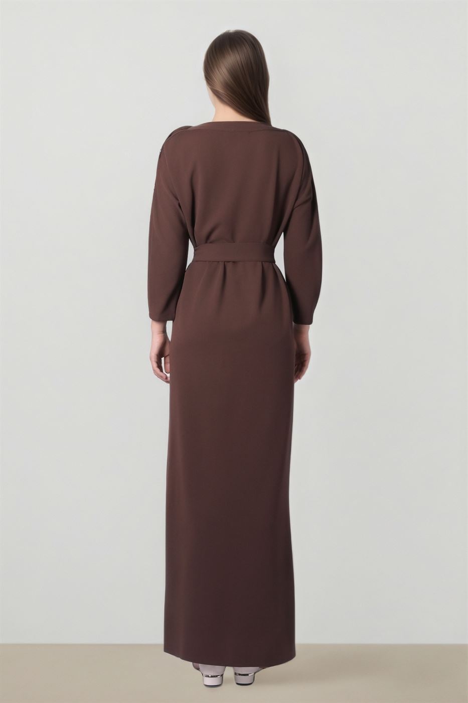 Long Sleeve Belted Jersey Dress - Femi9 EG