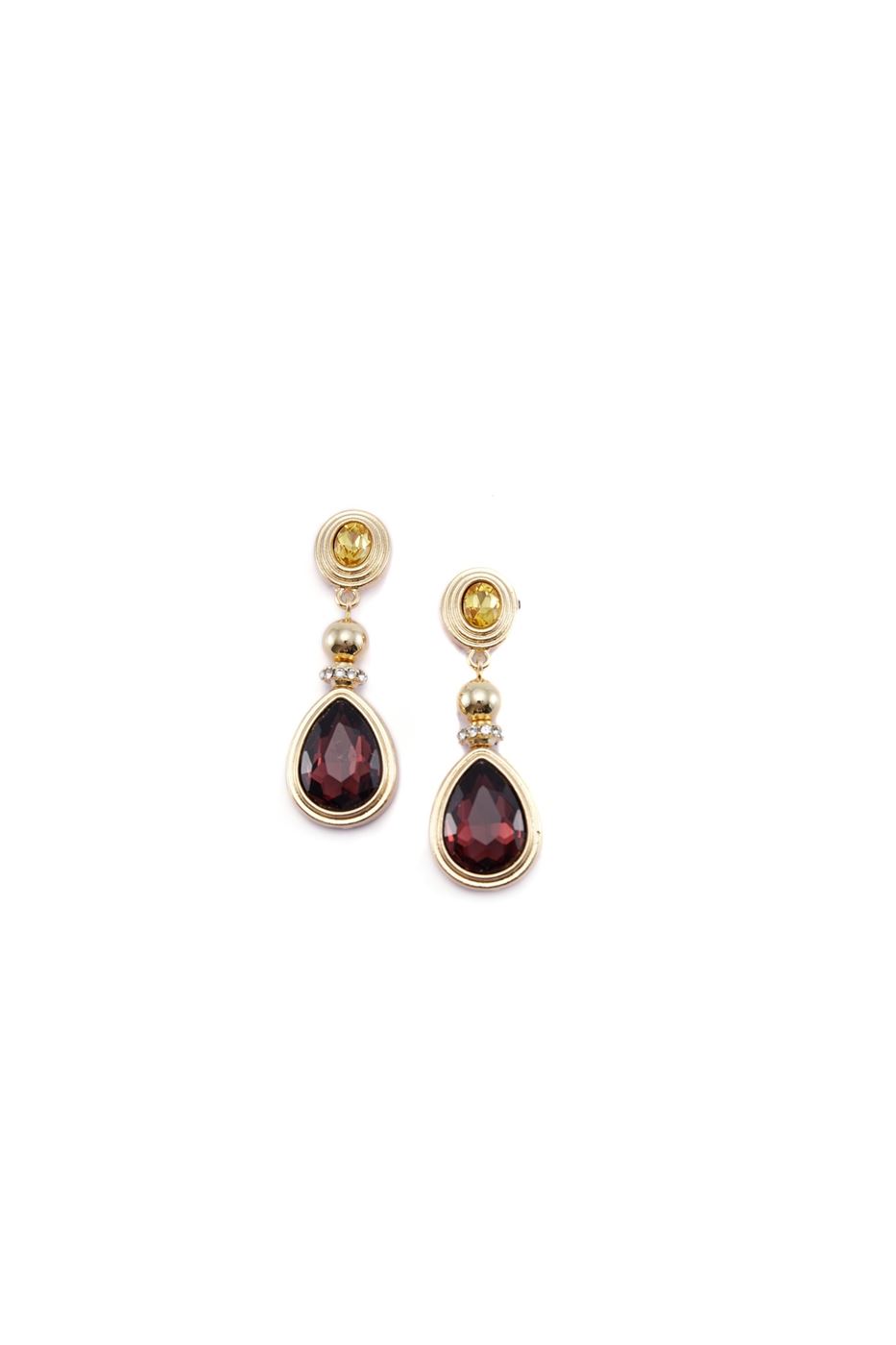 Burgandy Teardrop Earrings - Femi9 EG