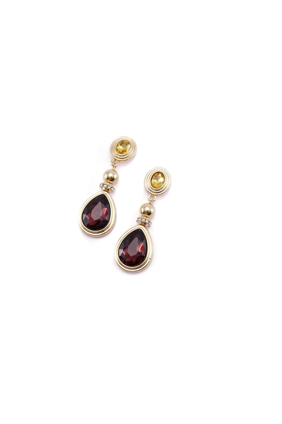 Burgandy Teardrop Earrings - Femi9 EG