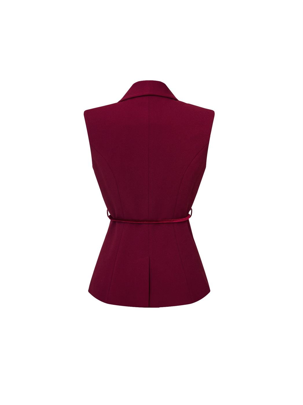 Burgundy Textured Crepe Vest