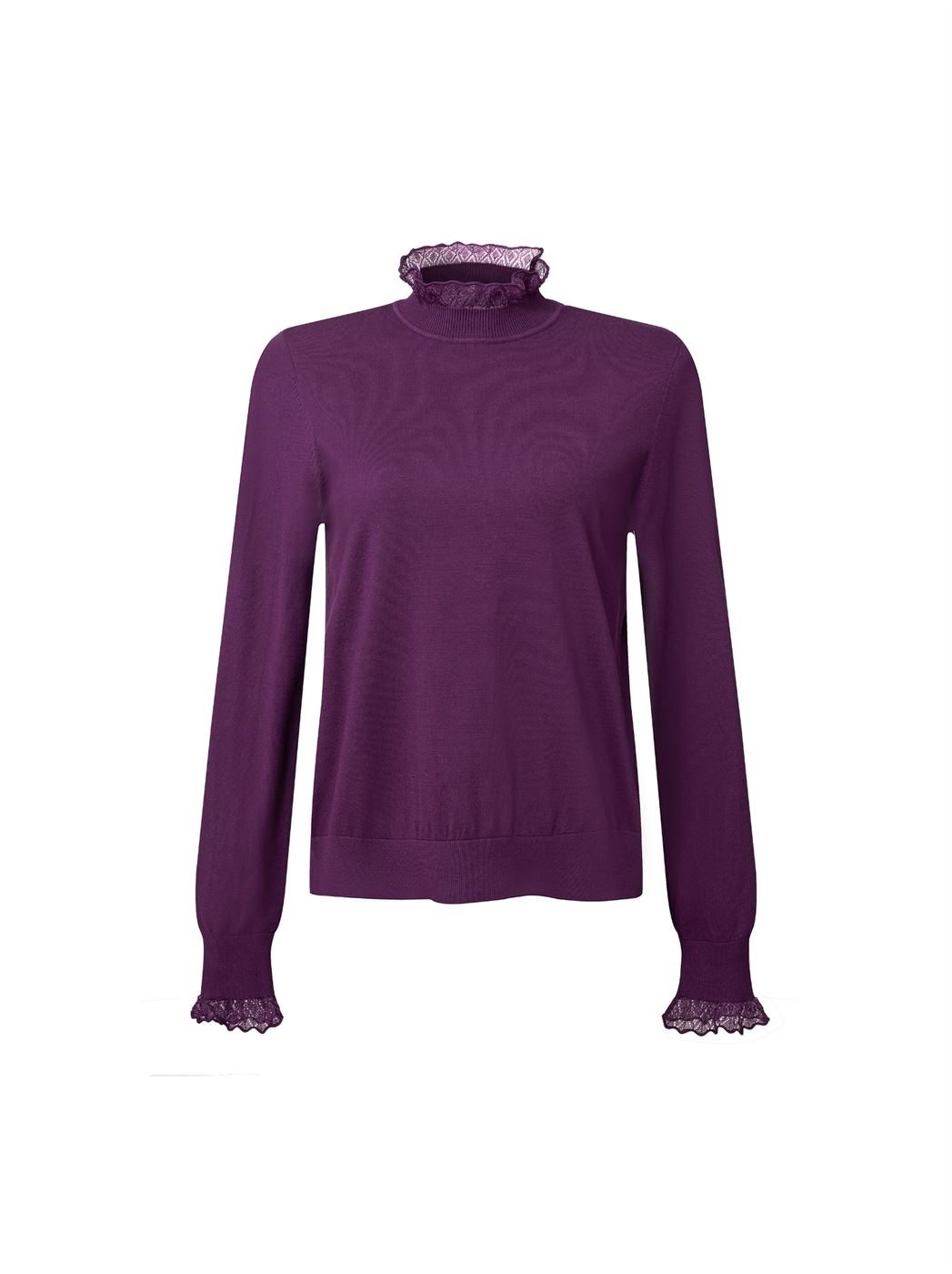 Knit Pullover with Ruffle Collar