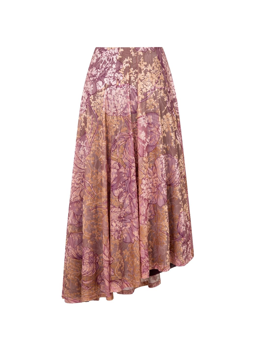 Asymmetrical Hem Velvet Skirt