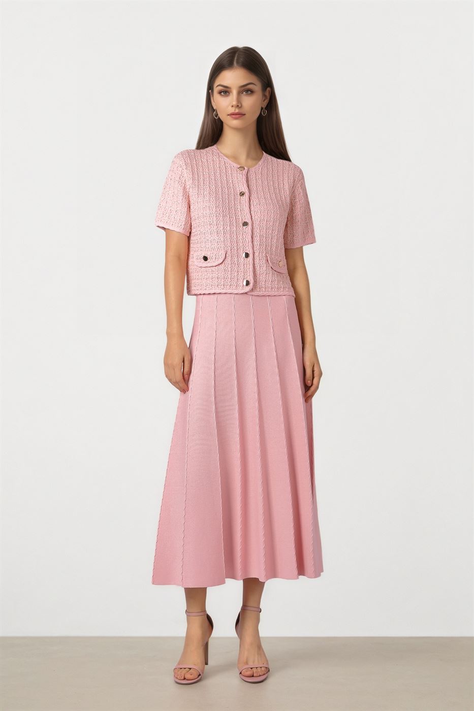 SHORT SLEEVES KNITTED PULLOVER