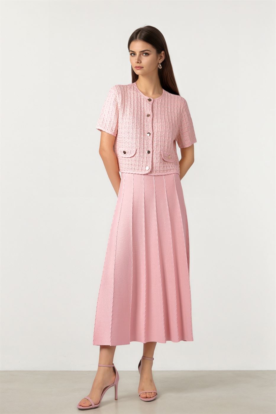 SHORT SLEEVES KNITTED PULLOVER