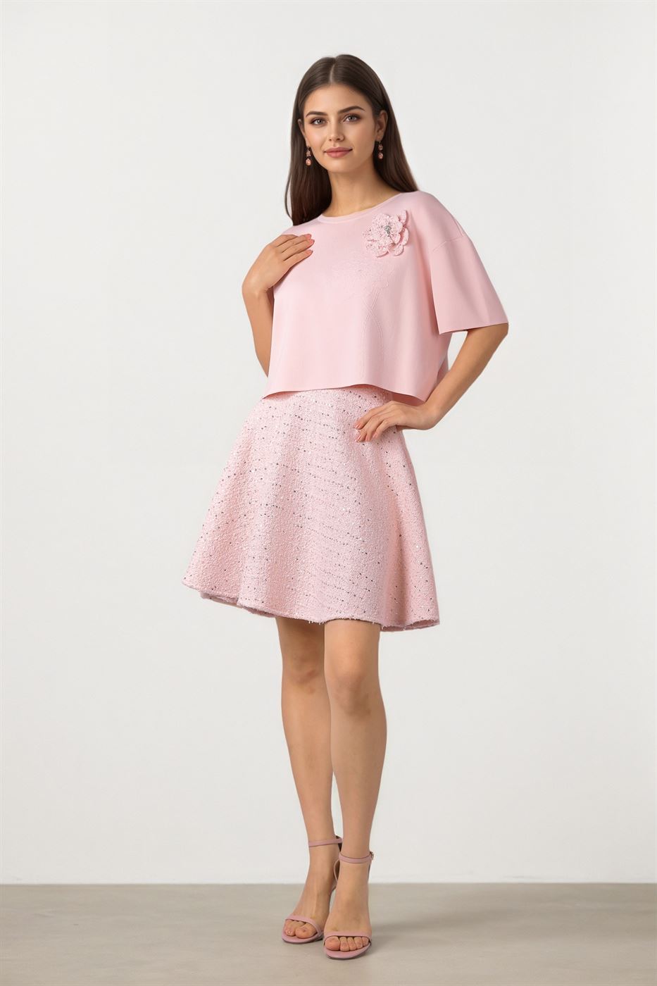 LOOSE PINK KNITTED TOP