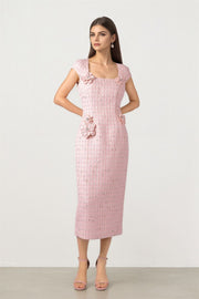 TWEED MIDI DRESS