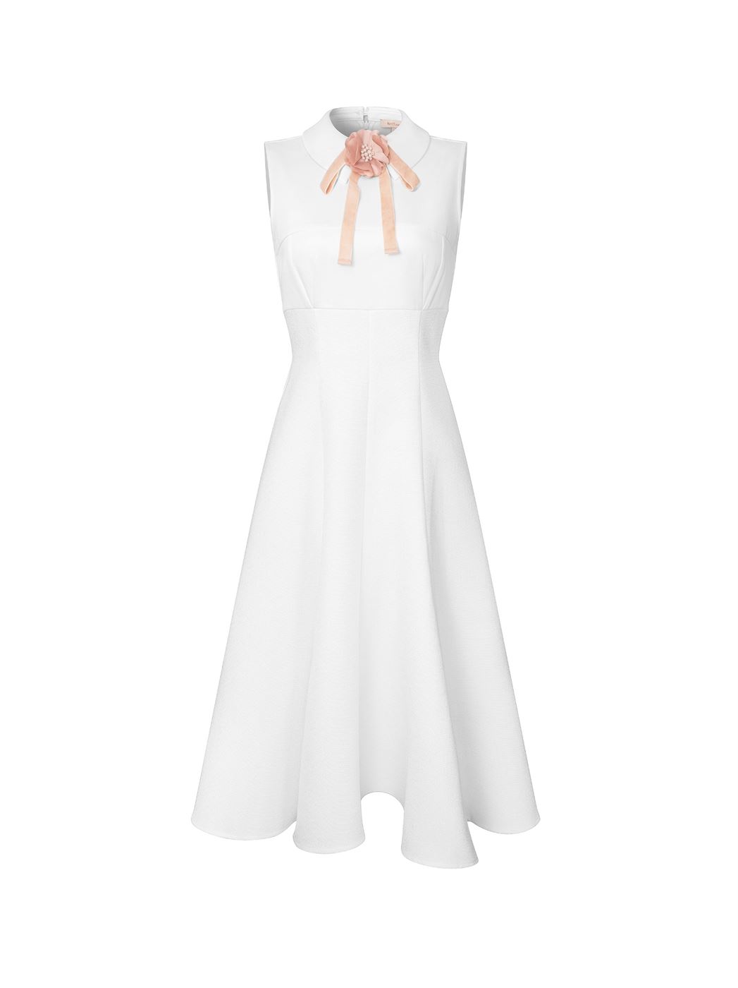 Tweed & Crepe Midi Dress