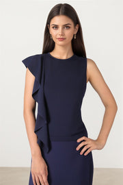 Knit Pullover with Front Ruffle