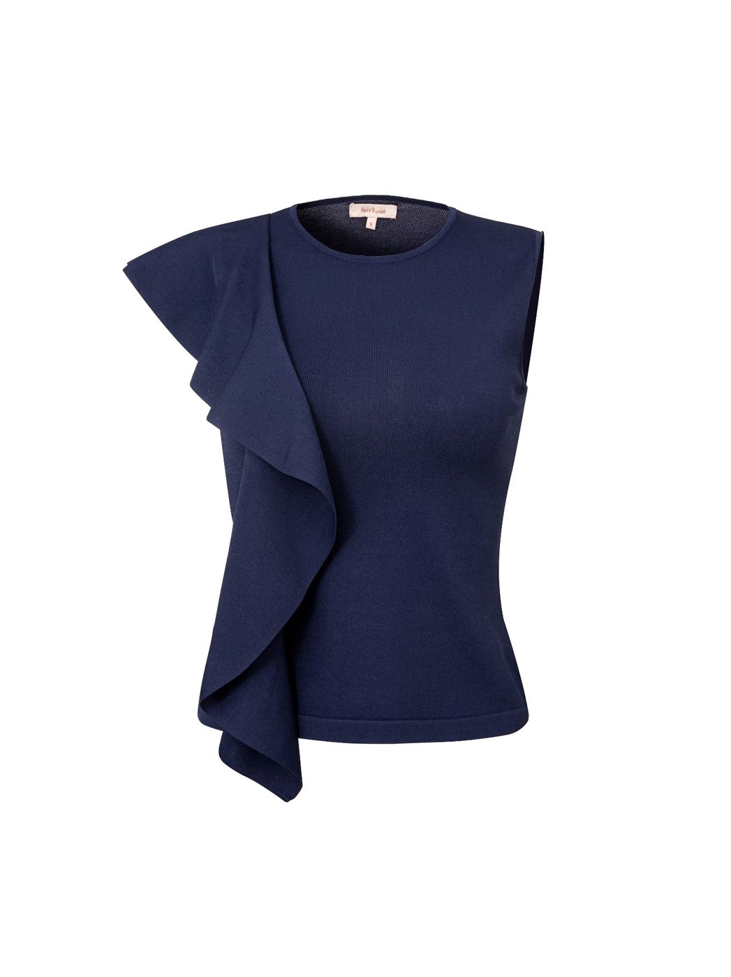 Knit Pullover with Front Ruffle