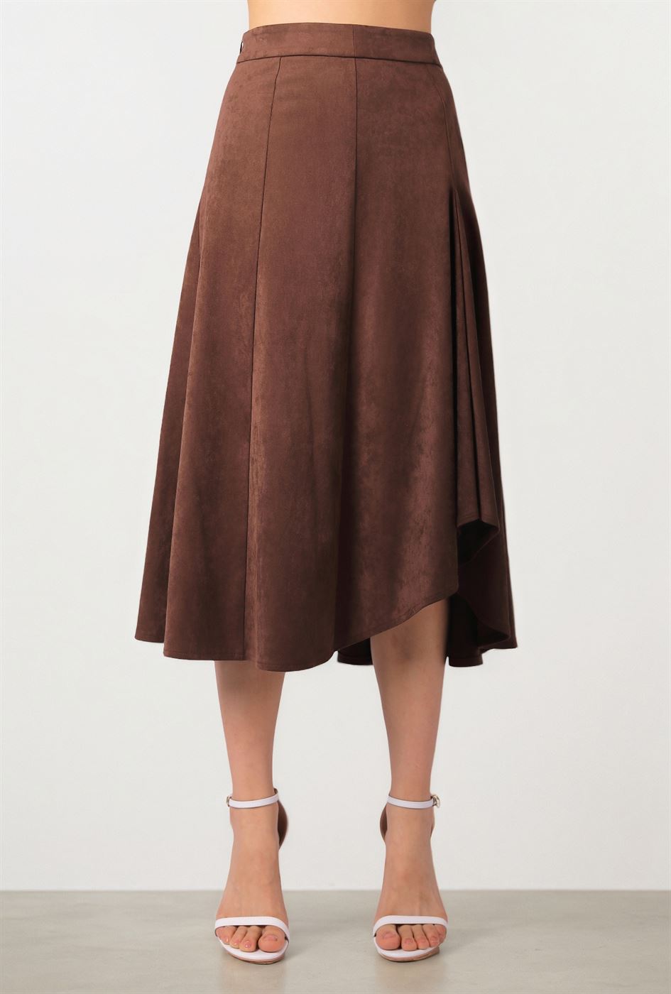 MIDI LENGTH SUEDE SKIRT