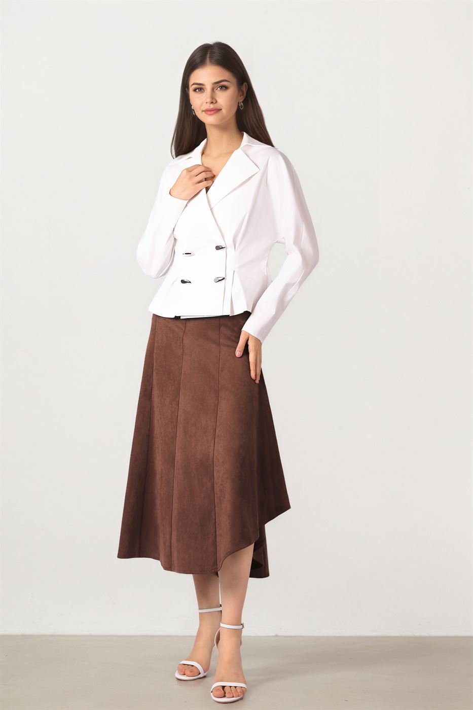 MIDI LENGTH SUEDE SKIRT