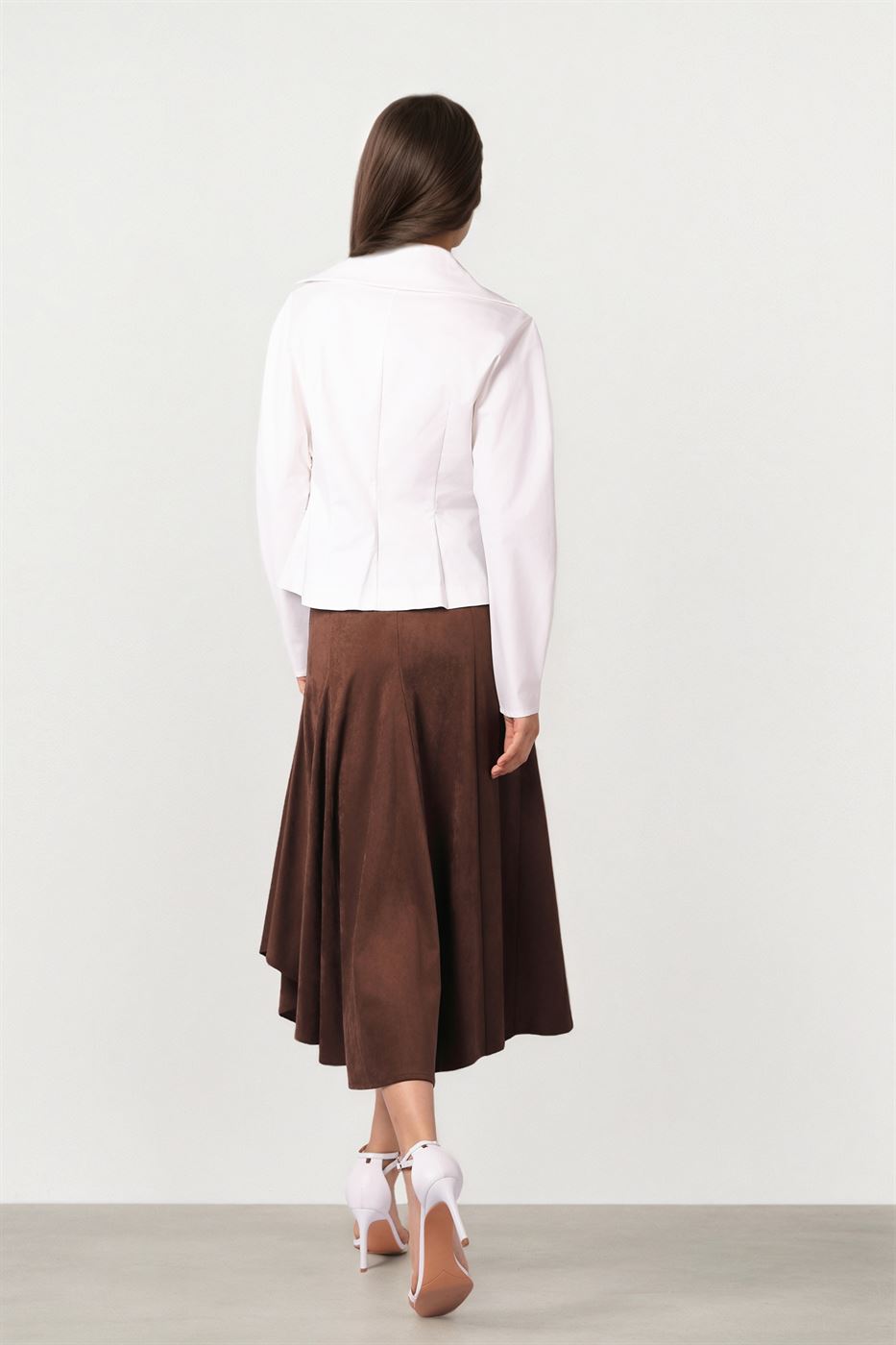 MIDI LENGTH SUEDE SKIRT