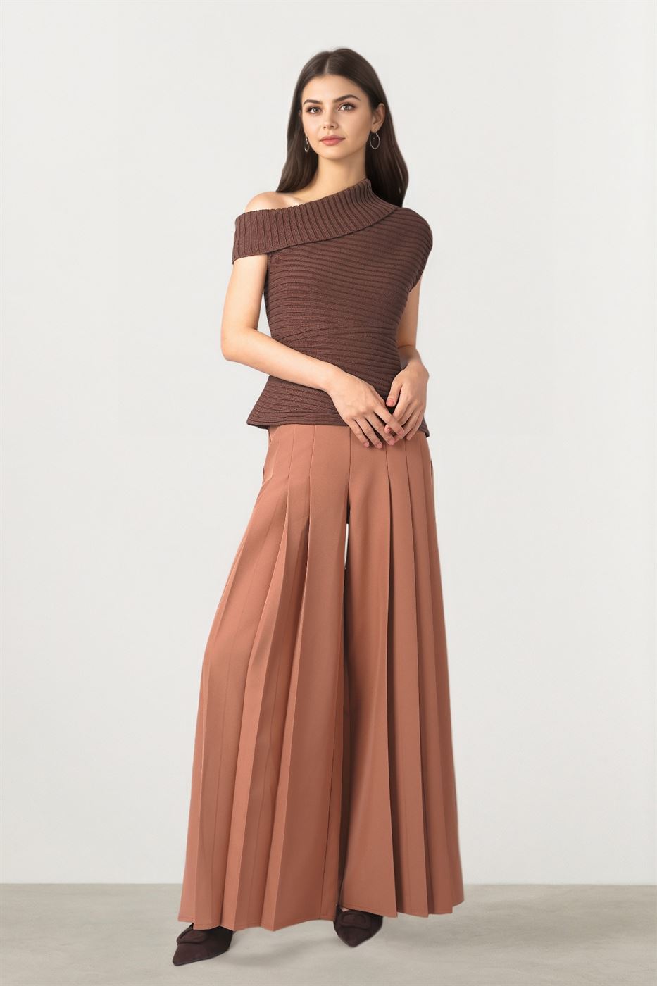 High Waisted Pleated Pants