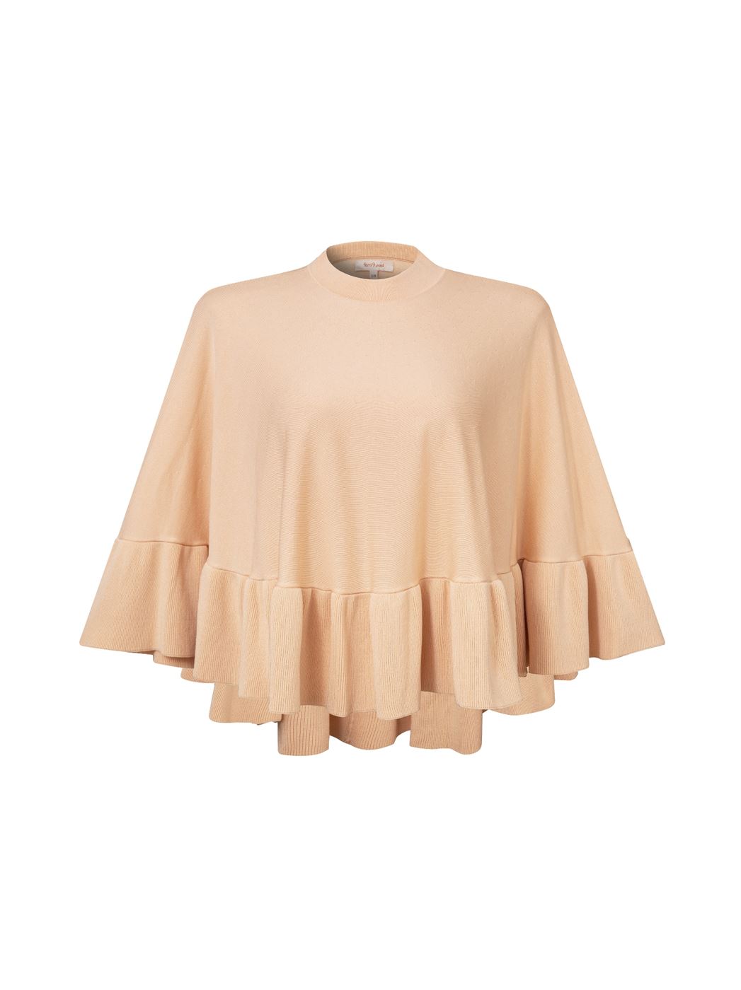 Ruffled Elegance Knit Cape