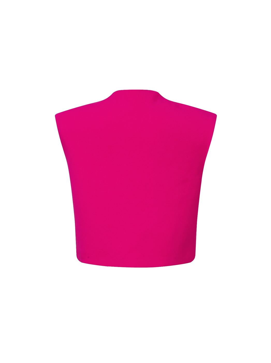 FUSCHIA ROUNDED NECKLINE VEST