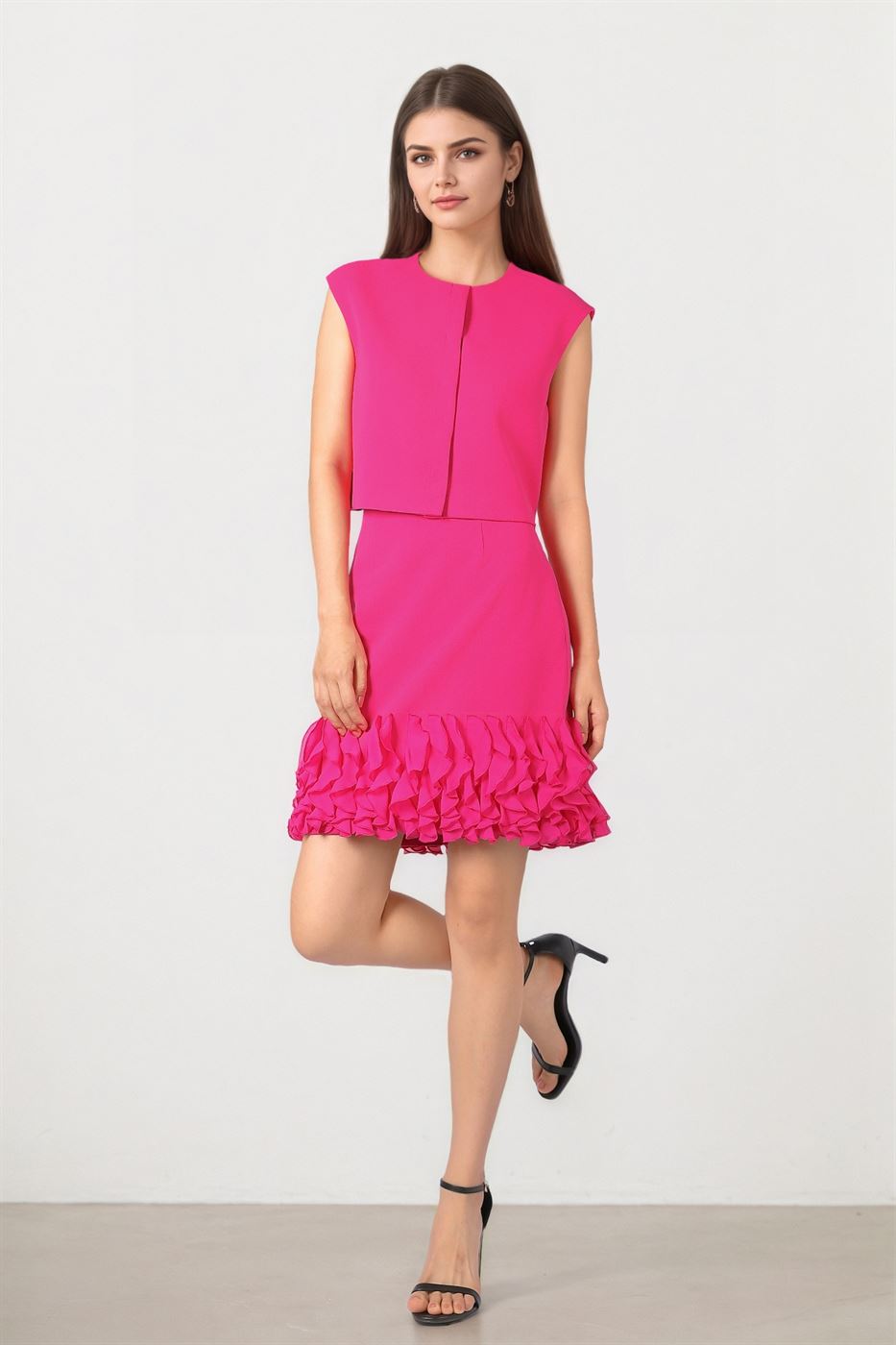 HIGH WAIST RUFFLE SKIRT