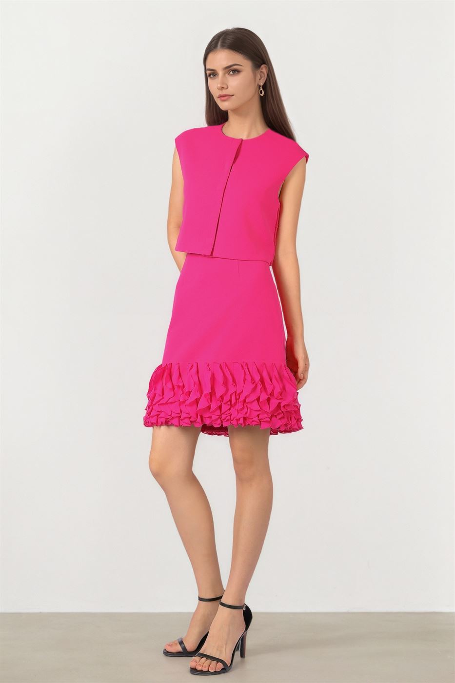 HIGH WAIST RUFFLE SKIRT