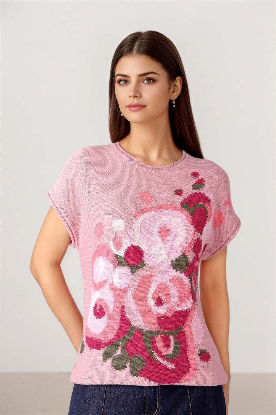 Floral Design Sweater