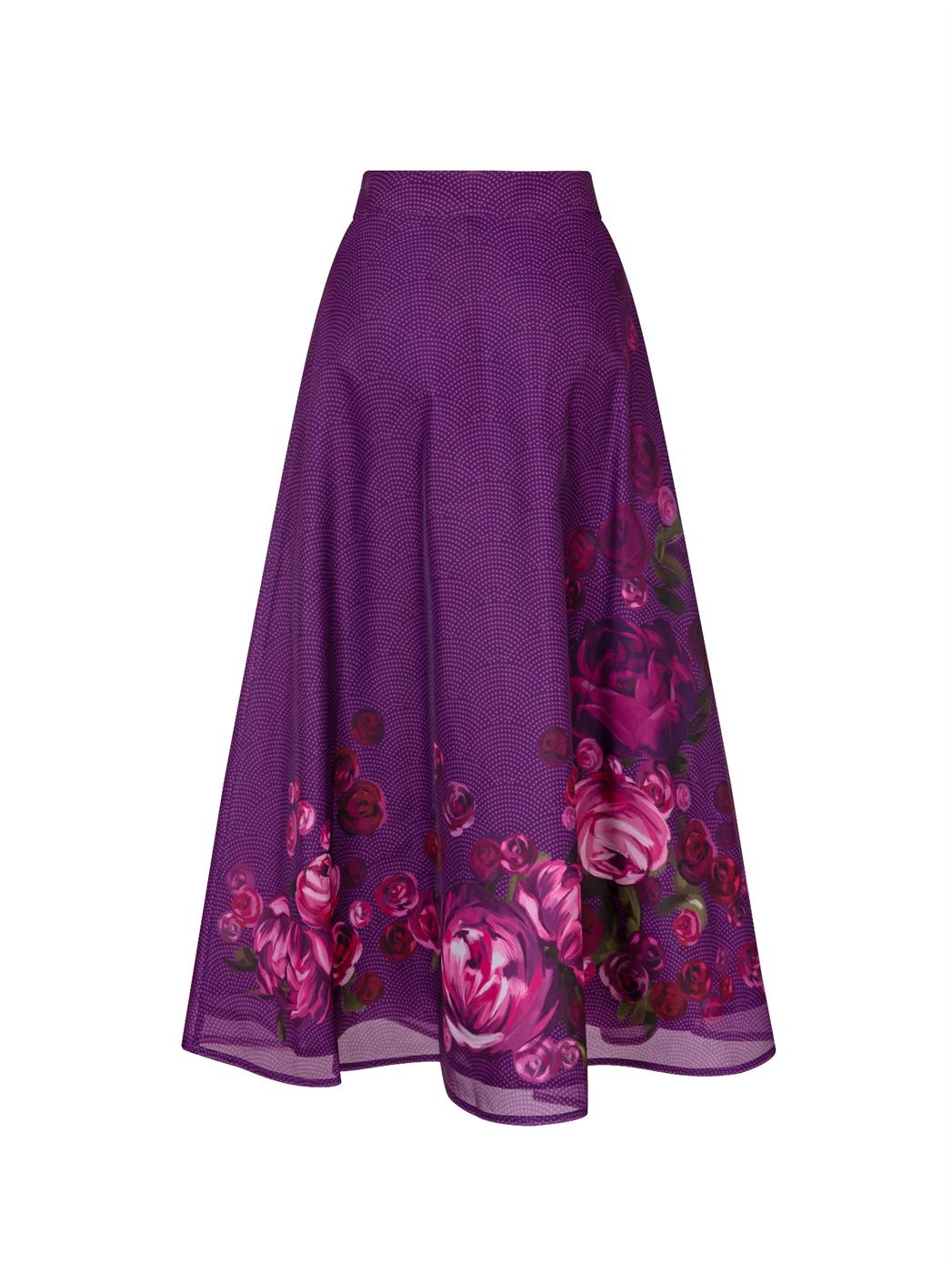Printed Organza A-Line Skirt