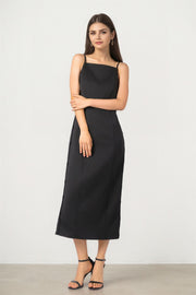 Crepe Dress with Piped Side Detail